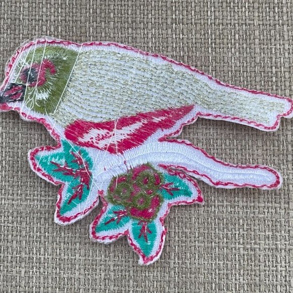 Iron On Patches Multi Color Bird on Branch Embroidery Patches - Picture 7 of 8